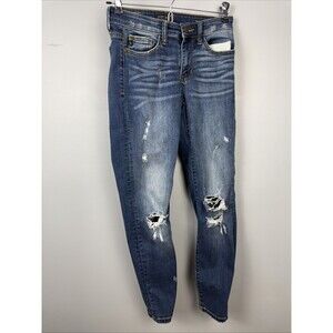 Judy Blue 1/25 Distressed Low Waist Relaxed Skinny Jeans (25x25)
